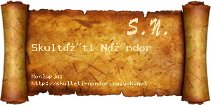 Skultéti Nándor névjegykártya