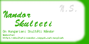 nandor skulteti business card